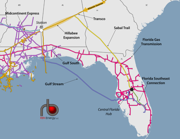 Changes In Latitudes Northeast Gas Pulled South By Florida Power Plants And Sabal Trail Rbn Energy