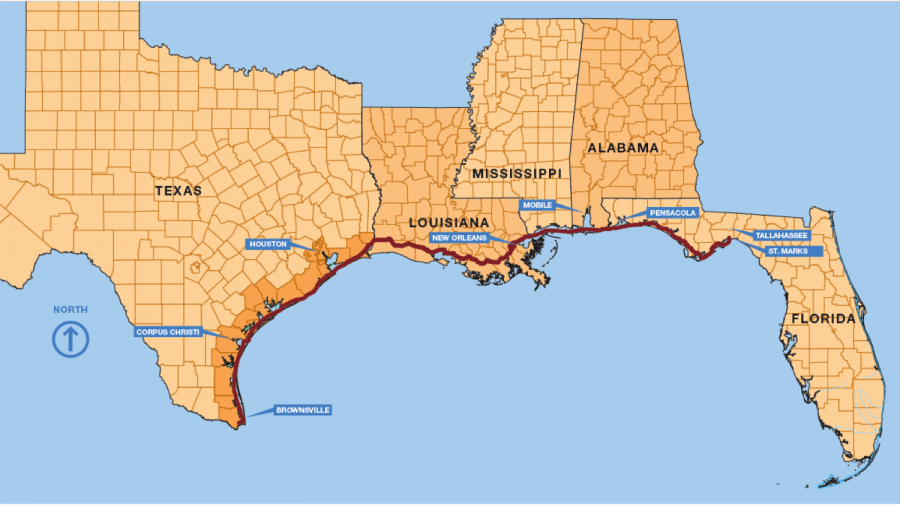 Florida Gulf Coast Intracoastal Waterway Map Down To The River Crude By Barge Traffic Along The Gulf Coast Rbn Energy