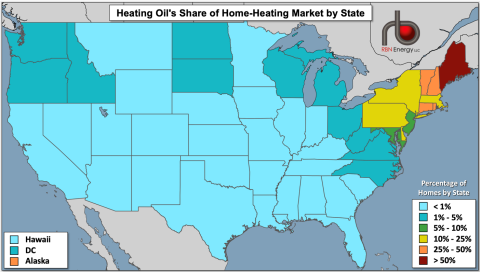 Heating Oil’s Share of Home-Heating Market