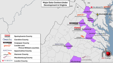 Major Data Centers Under Development in Virginia