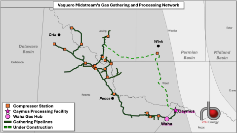 Vaquero Midstream’s Gas Gathering and Processing Network