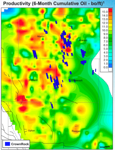 Midland Heat Map With CrownRock’s Acreage