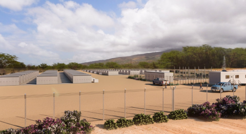 Rendering of the Kapolei Energy Storage Facility on Oahu