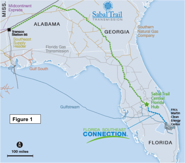 Map of gas pipeline projects in florida