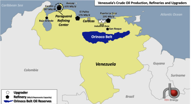Figure 1. Venezuela’s Crude Upgraders. Source: RBN