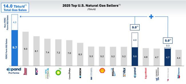 Figure 1. 2025 Top U.S. Natural Gas Sellers. Sources: Expand Energy and NGI