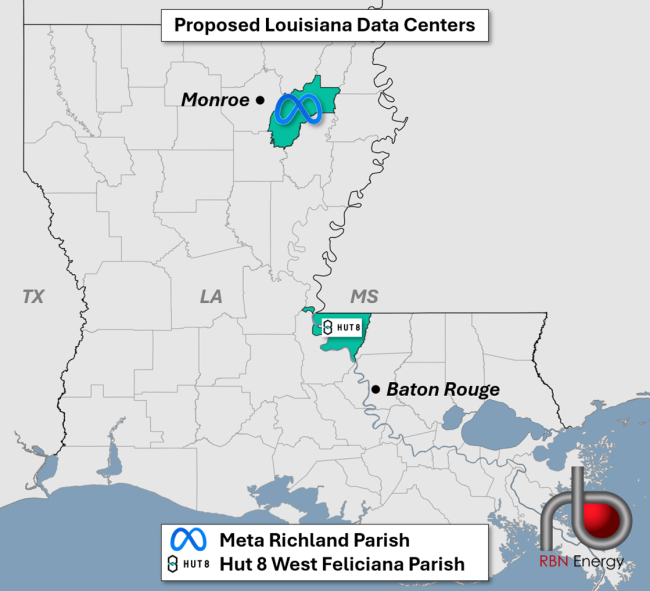 Proposed Louisiana Data Centers