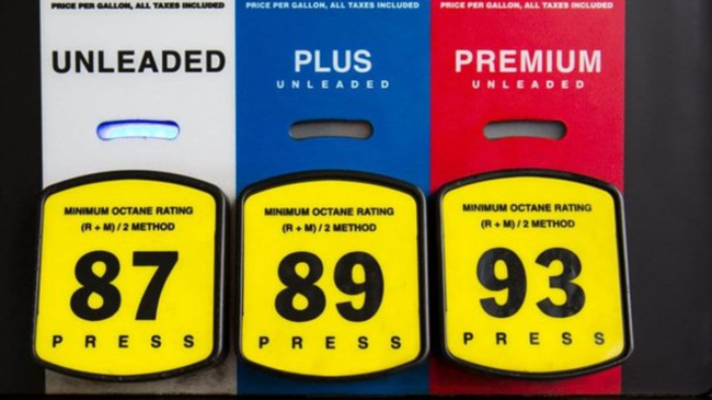 Gasoline at the Pump is Typically Available at a Variety of Octane Levels