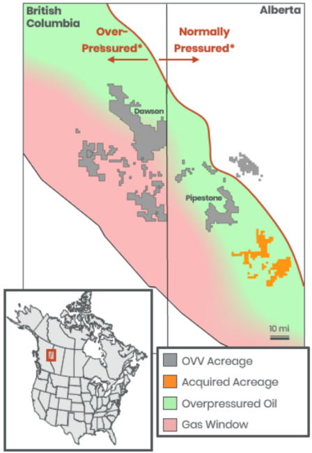 Ovintiv’s Existing and To-Be-Acquired Acreage in the Montney