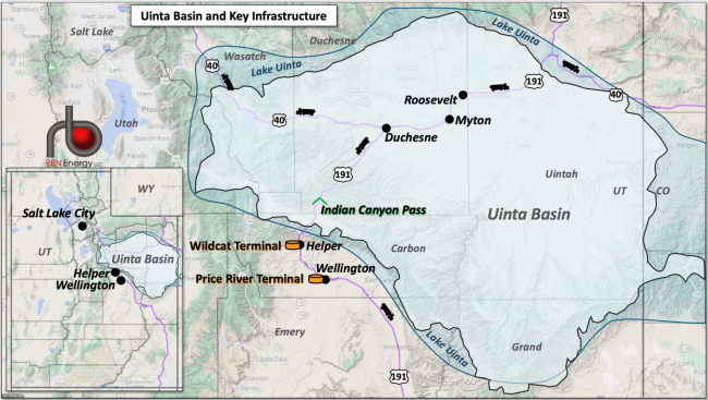 Uinta Basin and Key Infrastructure
